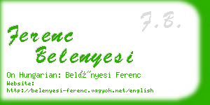 ferenc belenyesi business card